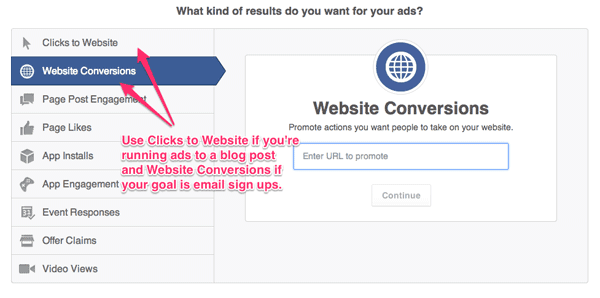 Screenshot of Facebook settings