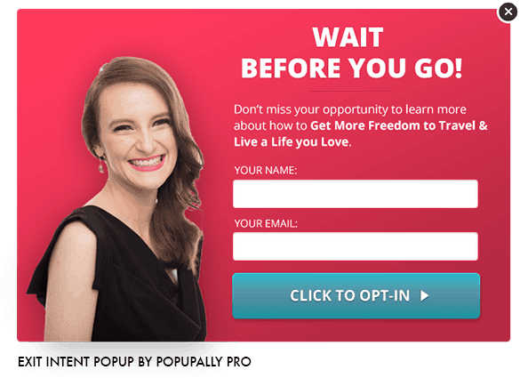 Exit Intent Popup Subscription Example