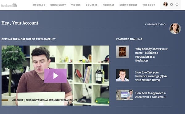 membership-site-example-premium - AccessAlly membership website screenshot for freelancelift
