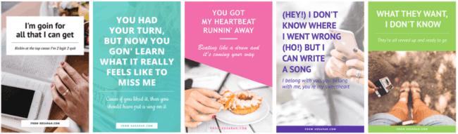 Screenshot of templates