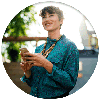 Image woman looking at the sky feeling hopeful