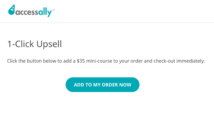 Screenshot of AccessAlly upsell