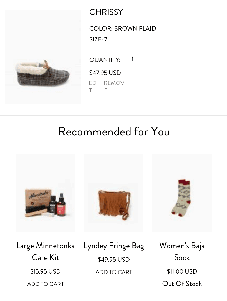 Screenshot of Minnetonka recommendations