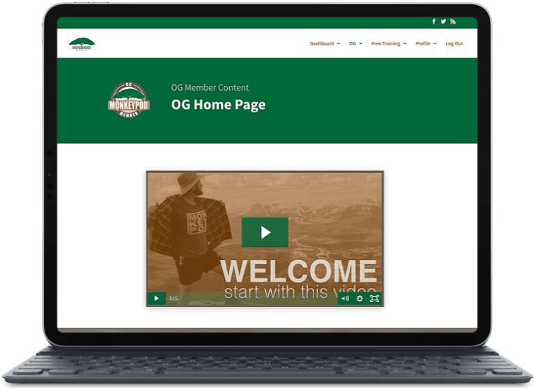 A screenshot of Monkeypod Marketing's new migrated WordPress membership website.
