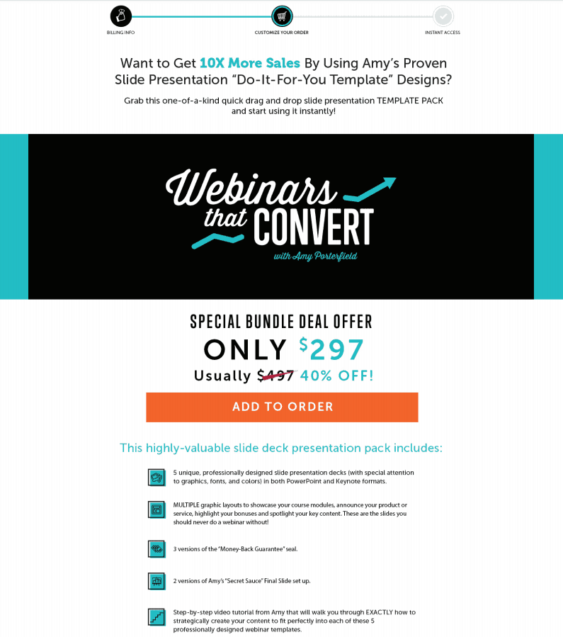 one-click upsell checkout page template