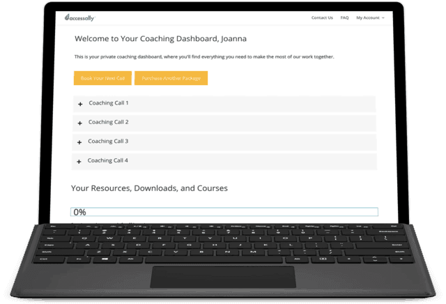 Example of coaching call recording displays inside a coaching membership site