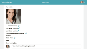 Screenshot of a member directory profile page