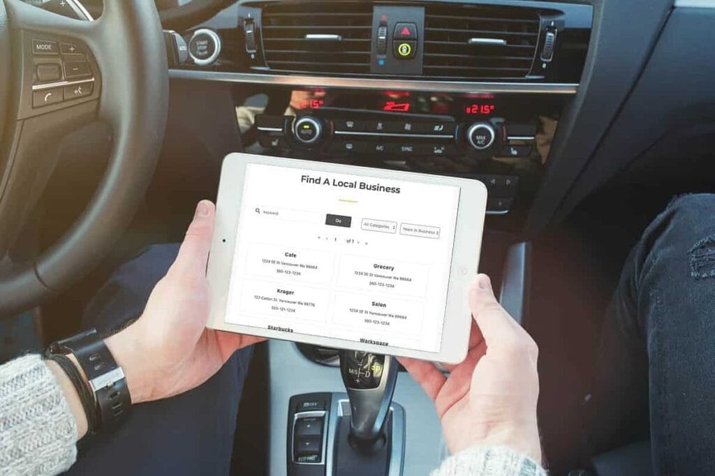find a local business on an ipad
