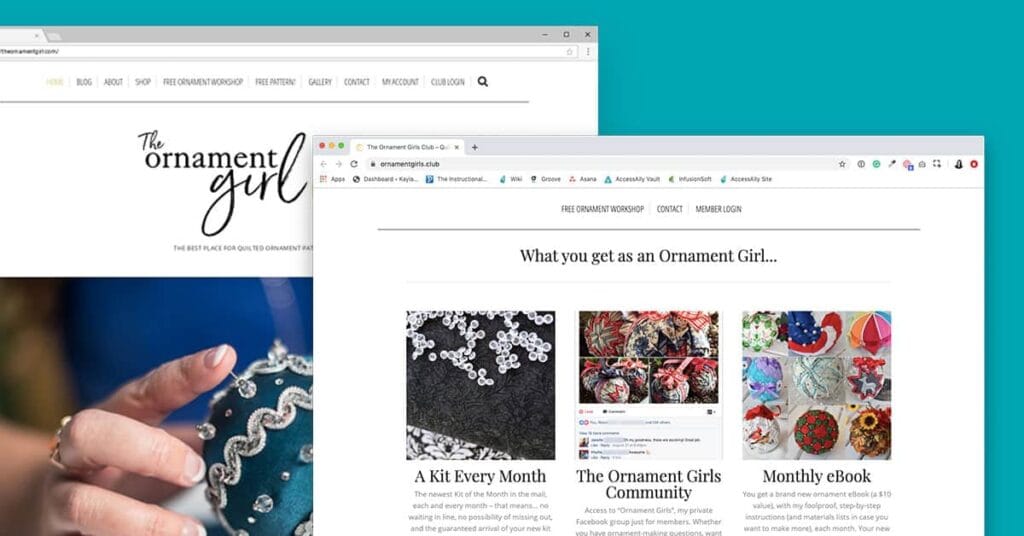 The Ornament Girl Website Mockup