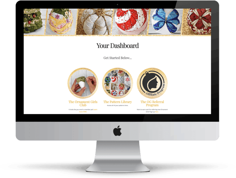 Computer with Screenshot of Ornament Girls Business Dashboard