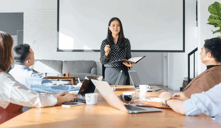 Woman giving a presentation