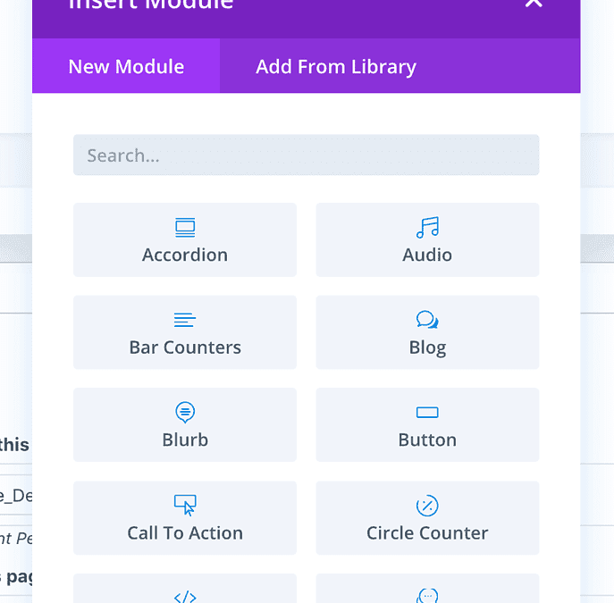 Screenshot of Divi Module Adder