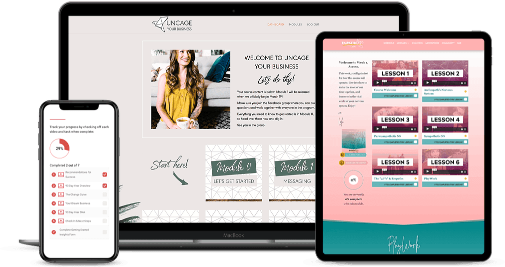 Laptop, phone, and tablet showing examples of AccessAlly client websites
