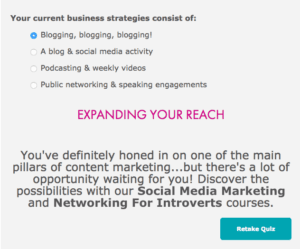 An Example of the Self Discovery Quiz