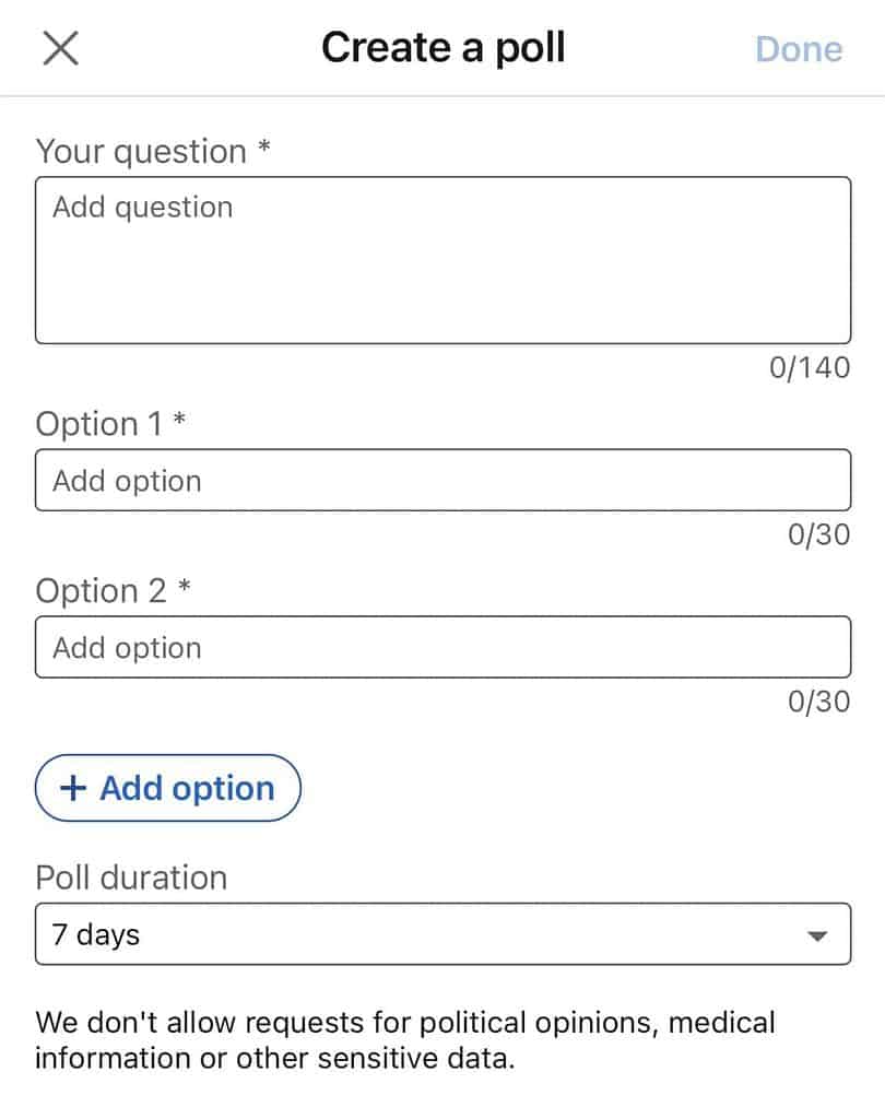 LinkedIn Polling Feature