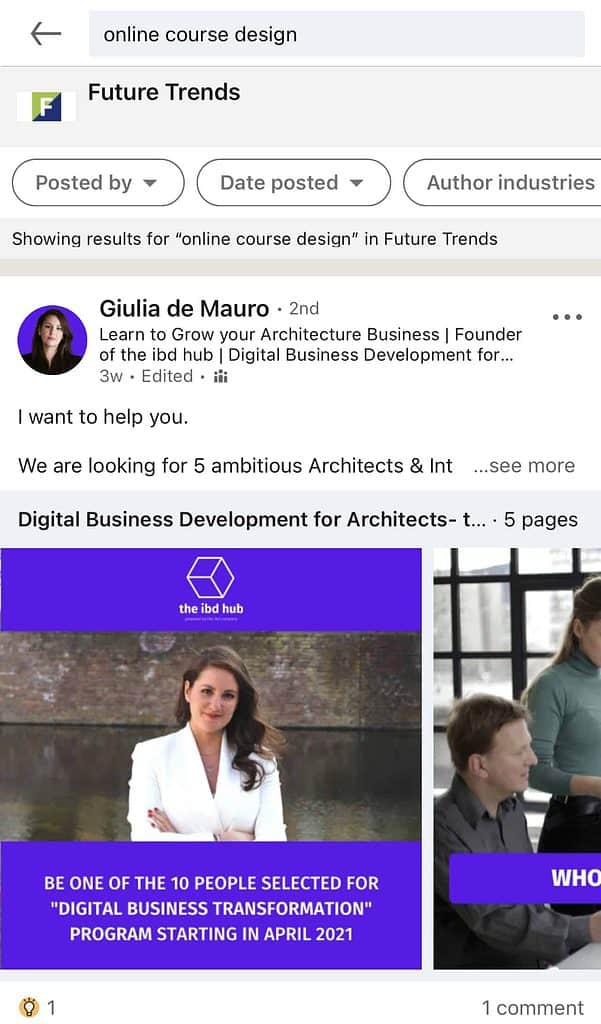 LinkedIn Group Search Results