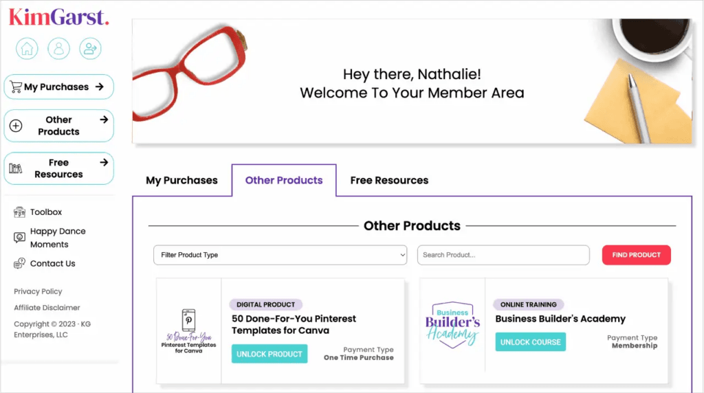 Kim Garst membership model example