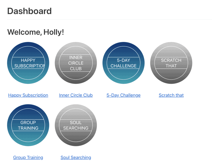 Membership dashboards with free and paid content.png Screenshot of membership dashboards with free and paid content