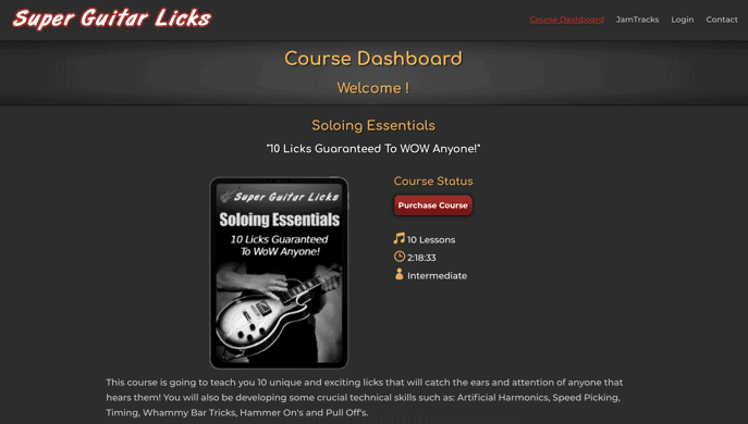 Super Guitar Licks Dashboard.png Screenshot of Super Guitar Licks Dashboard