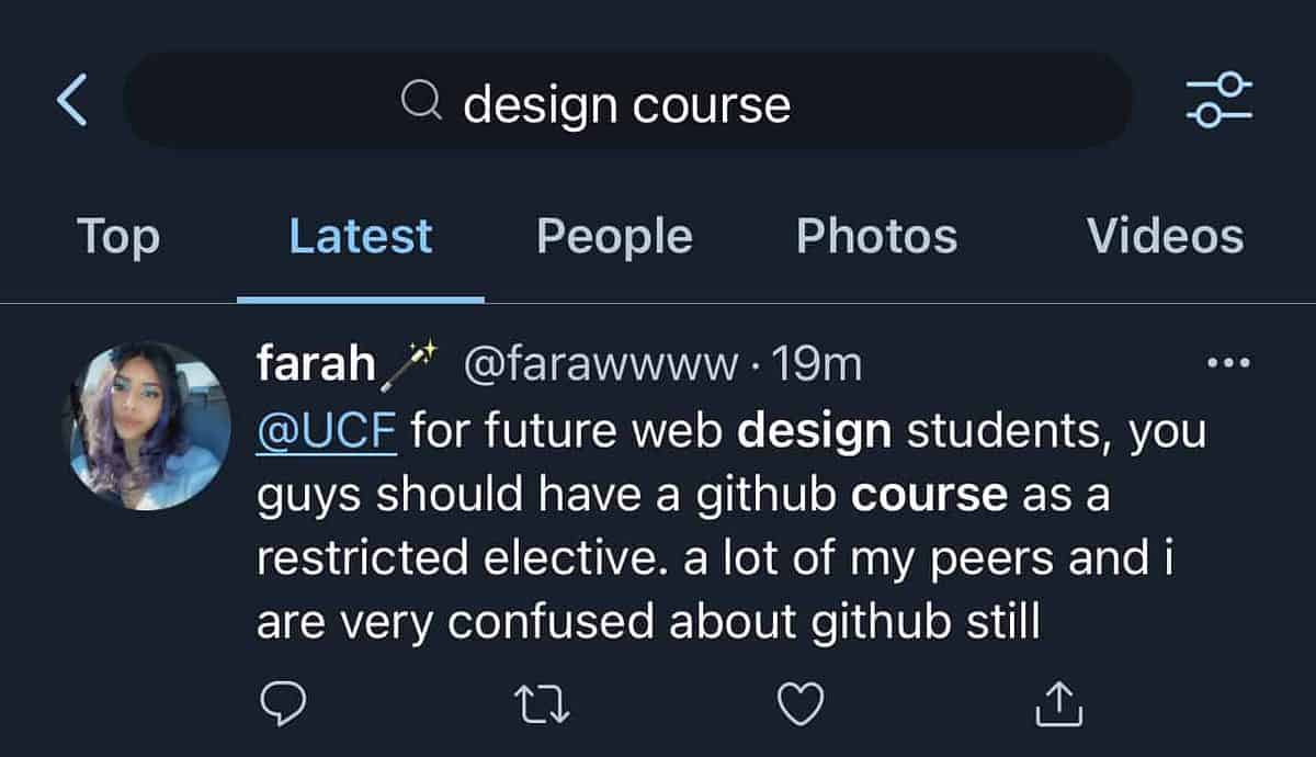 Twitter Public Search Results