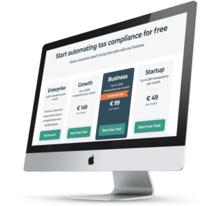 Quaderno pricing shown on desktop