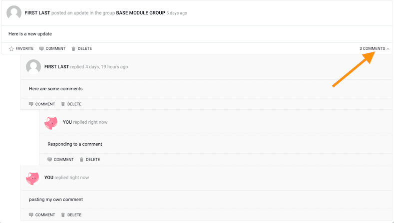 Screenshot of CommunityAlly forum area