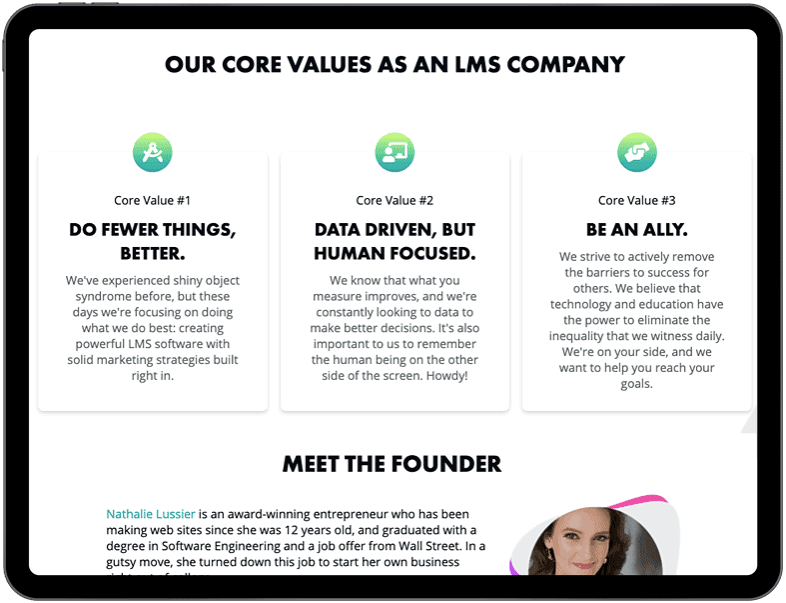 support the audience and provide resources, even if they aren't a good fit - screenshot