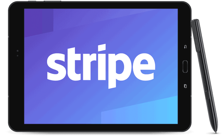 Tablet with Stripe logo