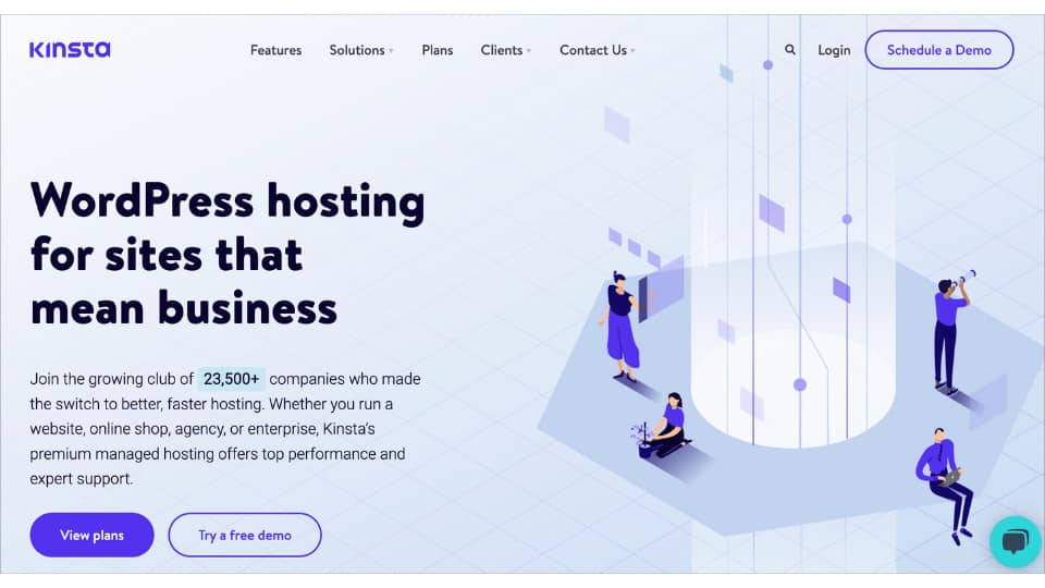 Kinsta website screenshot