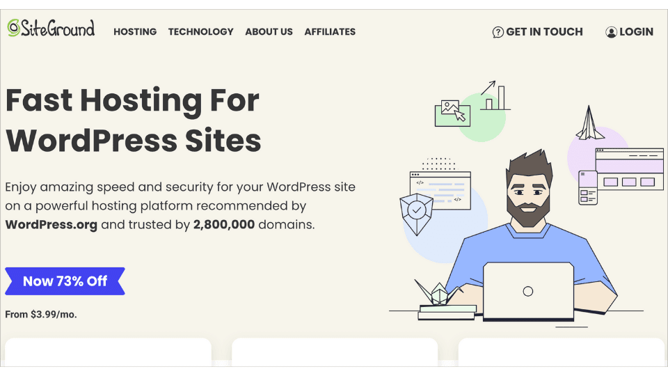 Siteground screenshot