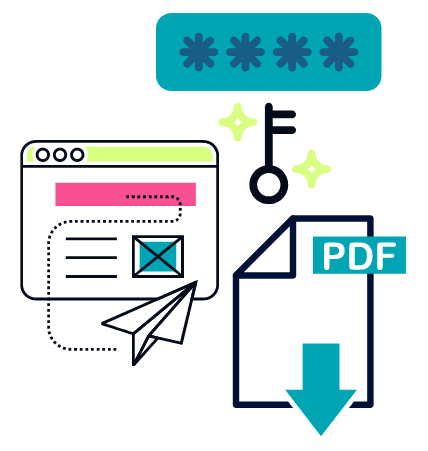 methods of content delivery including email, pdf, password protection