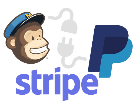 plugins including mailchimp, paypal, and stripe