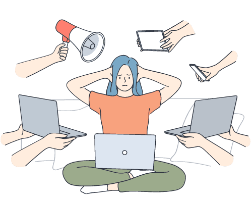 being overwhelmed by multitasking