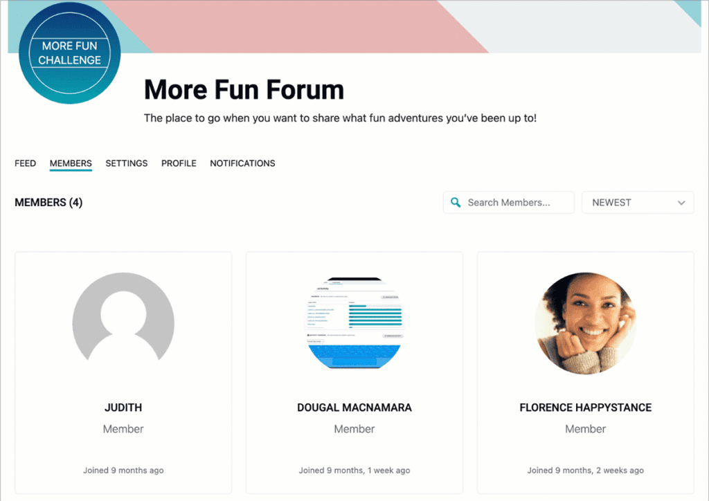 Screenshot of CommunityAlly Group Directory