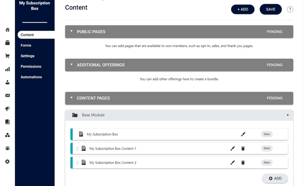 Add subscription content in AccessAlly.