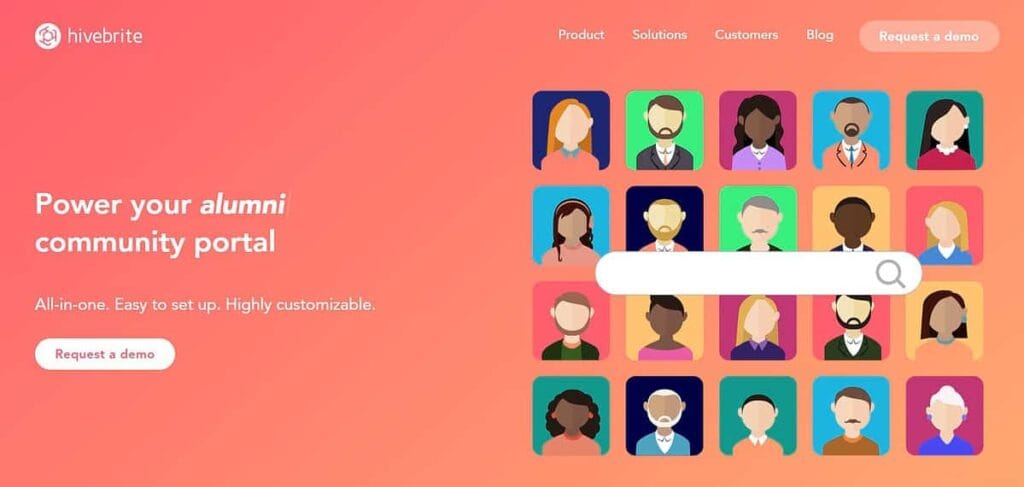 Hivebrite landing page