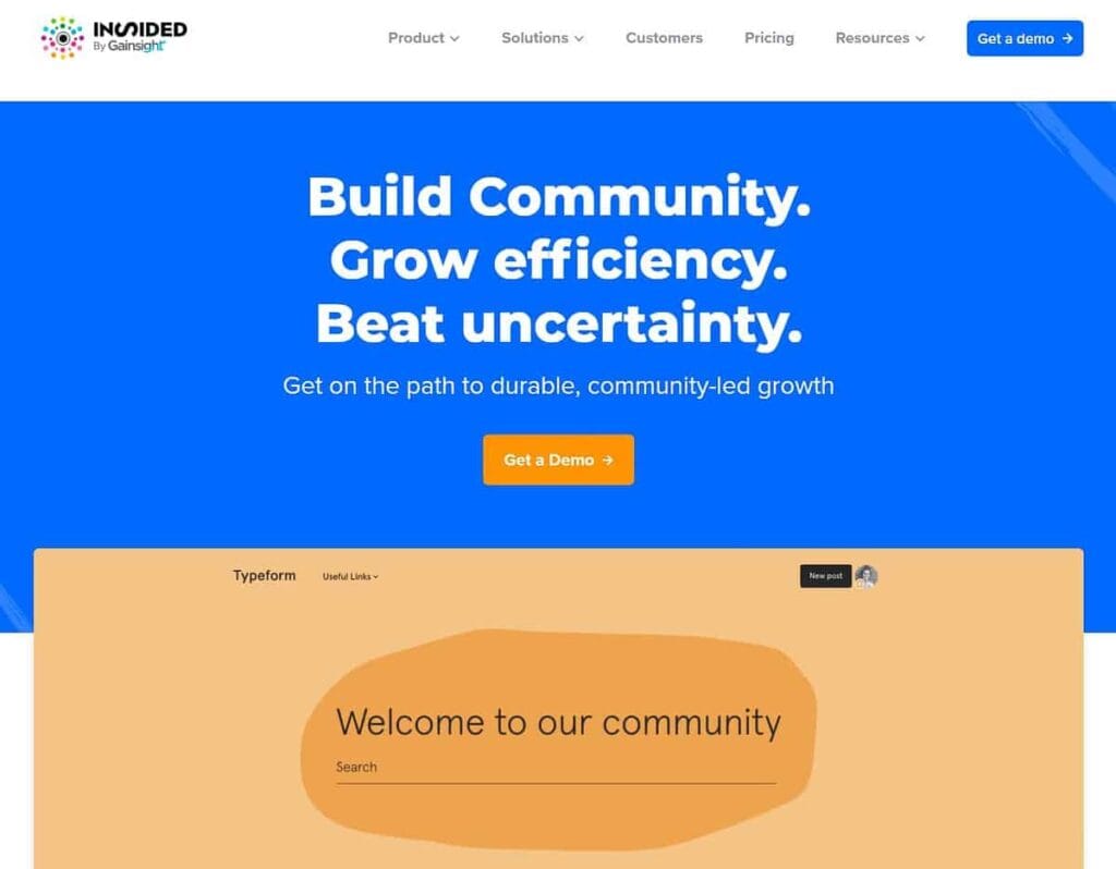 Insided landing page