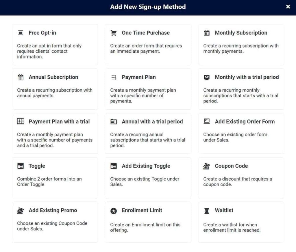 AccessAlly – add coupons and recurring subscriptions.