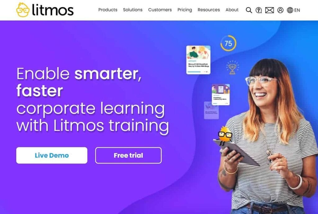 Litmos landing page.