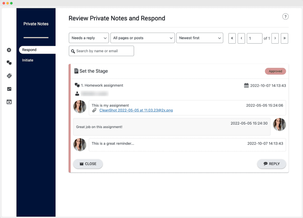 Sending private notes in AccessAlly.