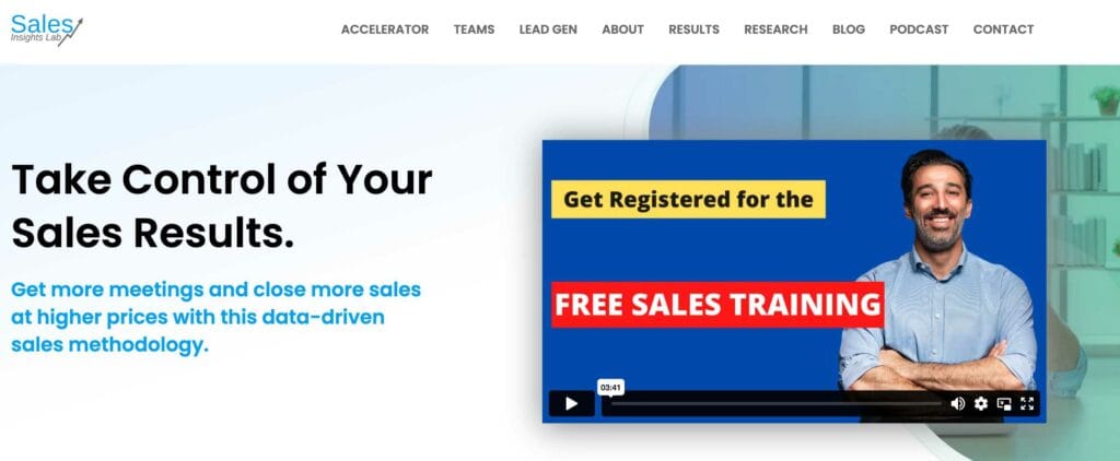 Sales Insights Lab landing page.