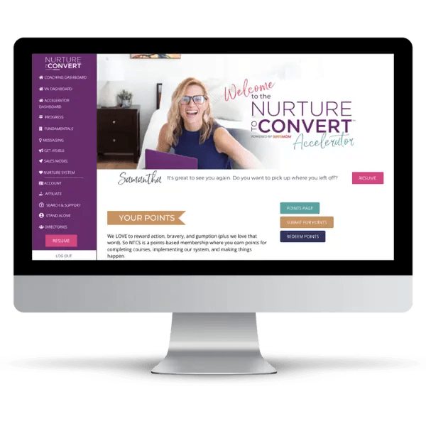 Screenshot of the Nurture to Convert membership model example