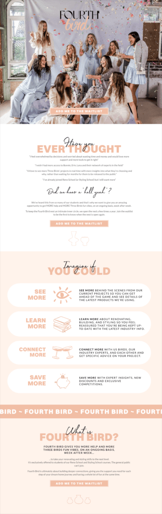 Online course sales page Fourthbird