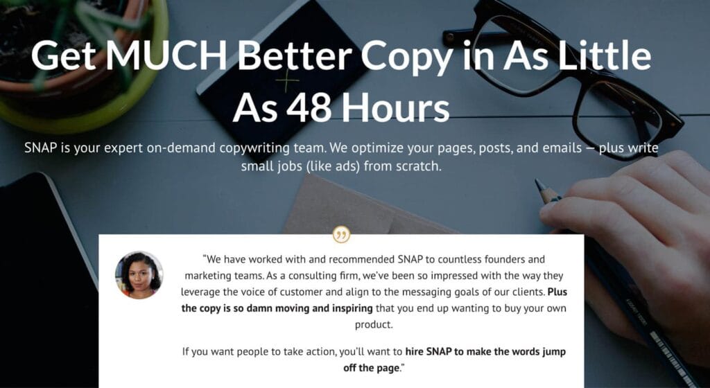 Screenshot of Snap Copy membership model example