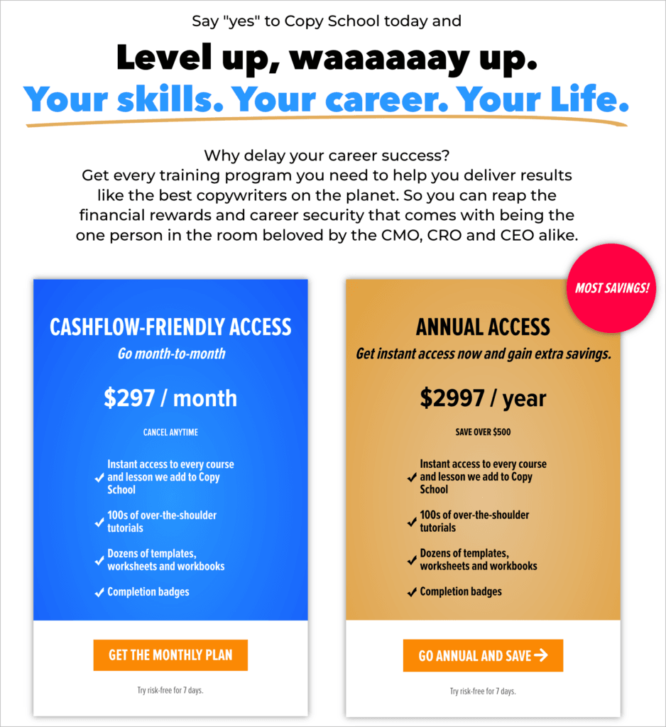 Online course landing page examples