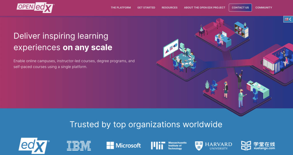 Screenshot of OpenEdX as one of the types of learning management system software