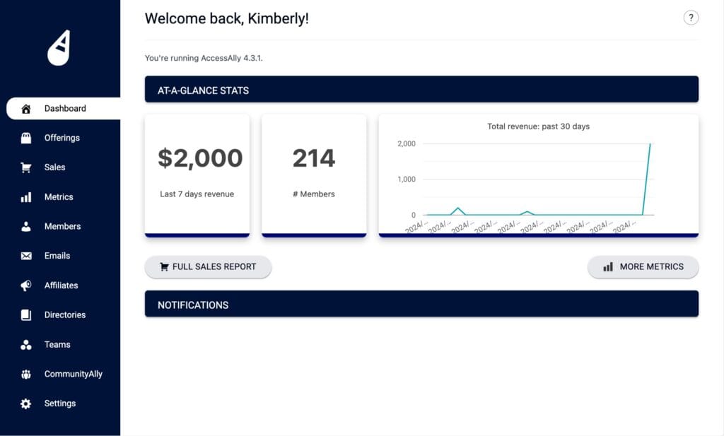 features of a learning management system intuitive user interface in AccessAlly