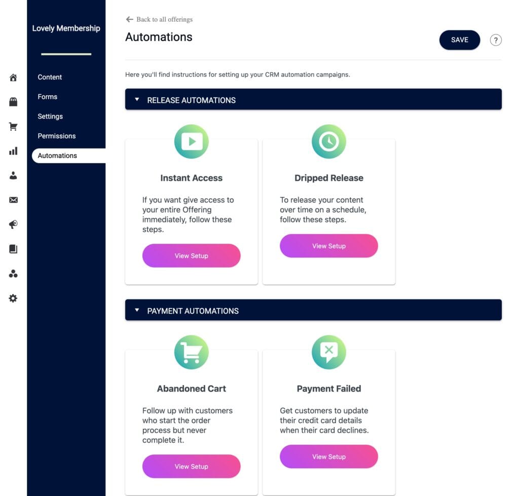 features of a learning management system automation