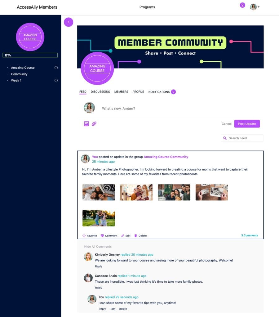 features of lms social learning