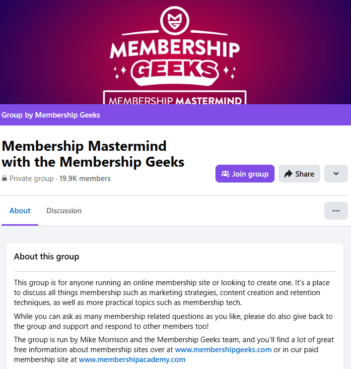 Membership Geeks Facebook Group